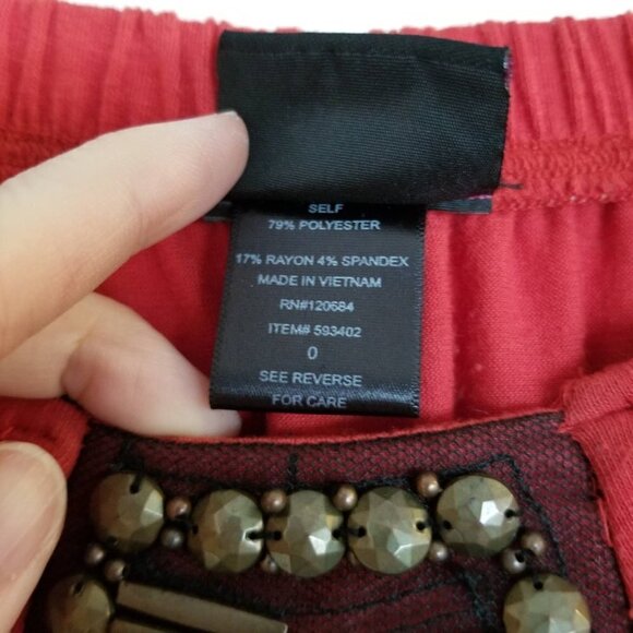 Torrid Red Wrap Draped Stone Beaded Tube Top 0X - Picture 5 of 5